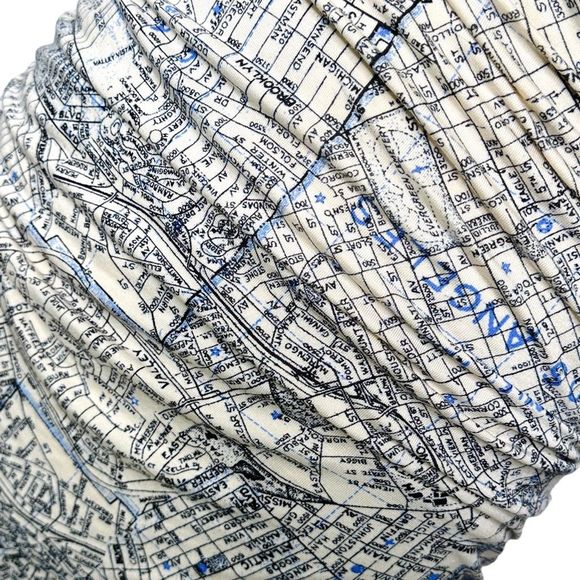 Urban Outfitters Amaya Map Cut-Out Mini Dress - Size Medium - Picture 4 of 9